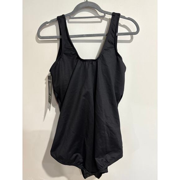 NWT Miraclesuit Illusionists Crossover Draped Shaping Swimsuit Black Plus 18W - Picture 6 of 6